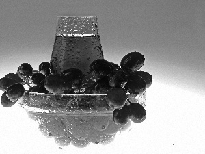 bowl, Grapes, Wine