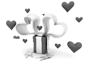 Box, heart, Ribbons