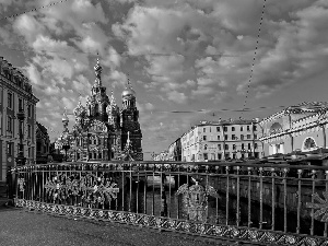 Cerkiew, Newa, bridge, buildings