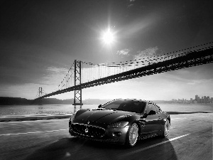 maserati, River, bridge, Granturismo