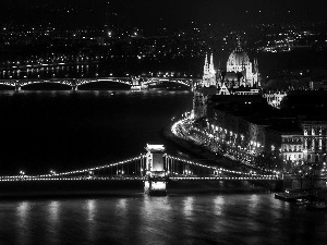 bridge, River, Budapest, Sights, Hungary