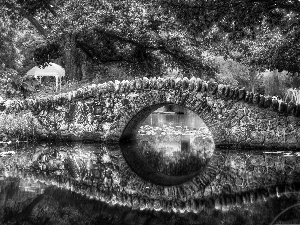 bridge, River, stone