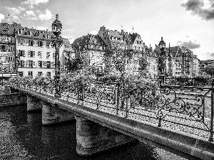 bridge, color, strasbourg, France, River, apartment house