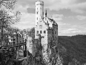 bridge, tower, an, Rock, Castle