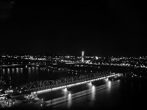 Vienna, Danube, Bridges, night