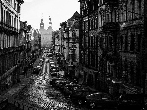 buildings, cars, Poznań, Street, Poland