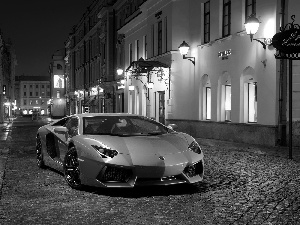 buildings, Night, Sport, Street, Automobile