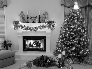 christmas tree, Room, burner chimney