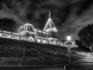 Disneyland, clouds, California, Garden