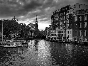 apartment house, Amsterdam, canal