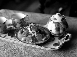 Candies, Tray, cups