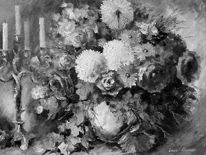 Leonid Afremov, Flowers, candlestick