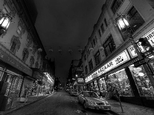 Chinatown, Street, cars, Houses