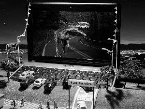cars, laptop, dinosaur