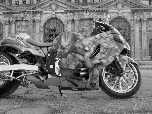 square, motor-bike, Castle