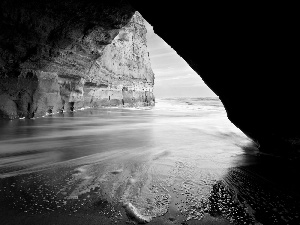 cave, Beaches, sea