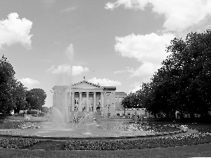 centre, fountain, Poznań