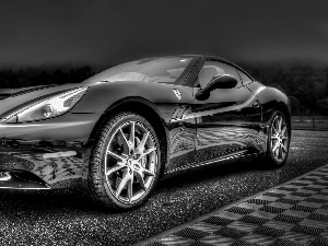 checkerboard, HDR, Ferrari