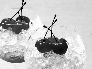 cherries, glasses, Icecream
