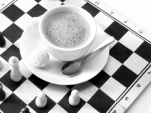 chess, cup, coffee