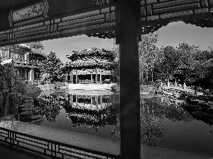 Garden, Pond - car, China, structures