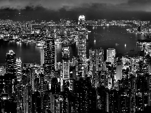 Hong, night, China, Kong