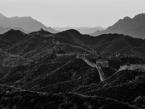 Chinese, Mountains, wall