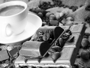 chocolate, cup, coffee