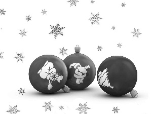 christmas, Three, baubles