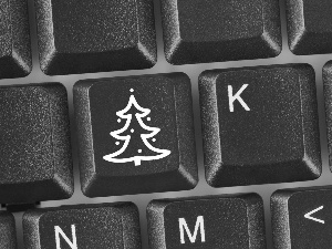 Christmas, keyboard, christmas tree
