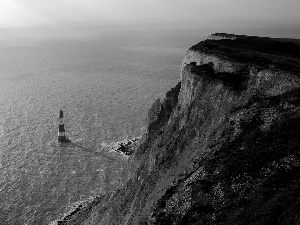 sea, maritime, cliff, Lighthouse