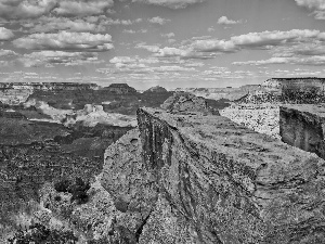 canyon, clouds