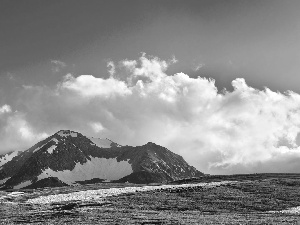 Mountains, clouds