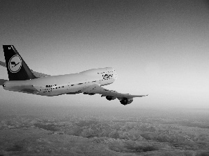 clouds, plane, passenger