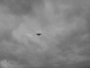 clouds, Sky, plane