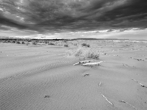 clouds, Desert, Sand