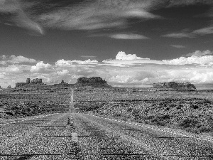 clouds, Way, White