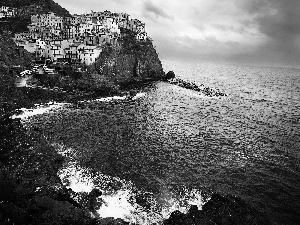 Town, Italy, Coast, Manarola