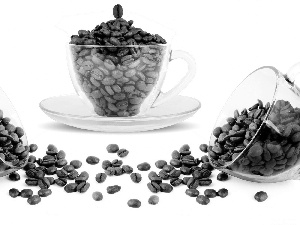 coffee, cups, grains
