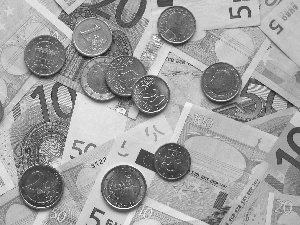 coins, Euro, bills