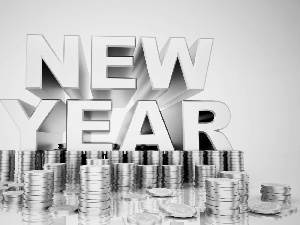 New, text, coins, year