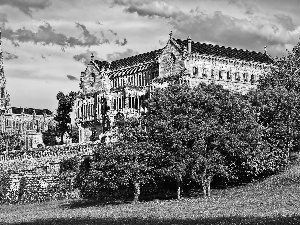 Church, palace, Comillas, Cantabria, Park, Sobrellano