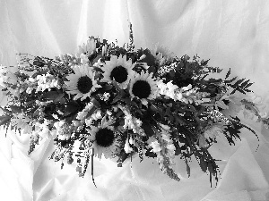 Sunflower, bouquet, composition, decorated