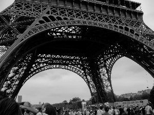 Eiffla Tower, steel, construction, Tourists