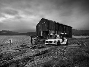 footbridge, The Hills, Mercedes SLS, Cottage, Yellow