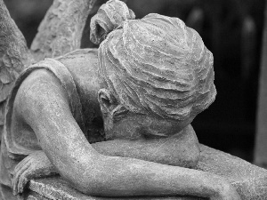 angel, Statue monument, crying