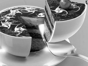 cup, coffee, cake