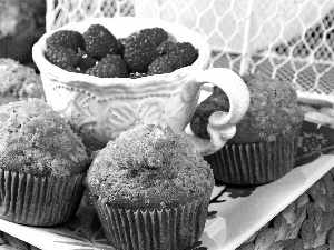 cup, Muffins, raspberries