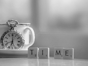 cup, Watch, Scrabble