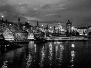 bridge, Prague, Czech Republic, River